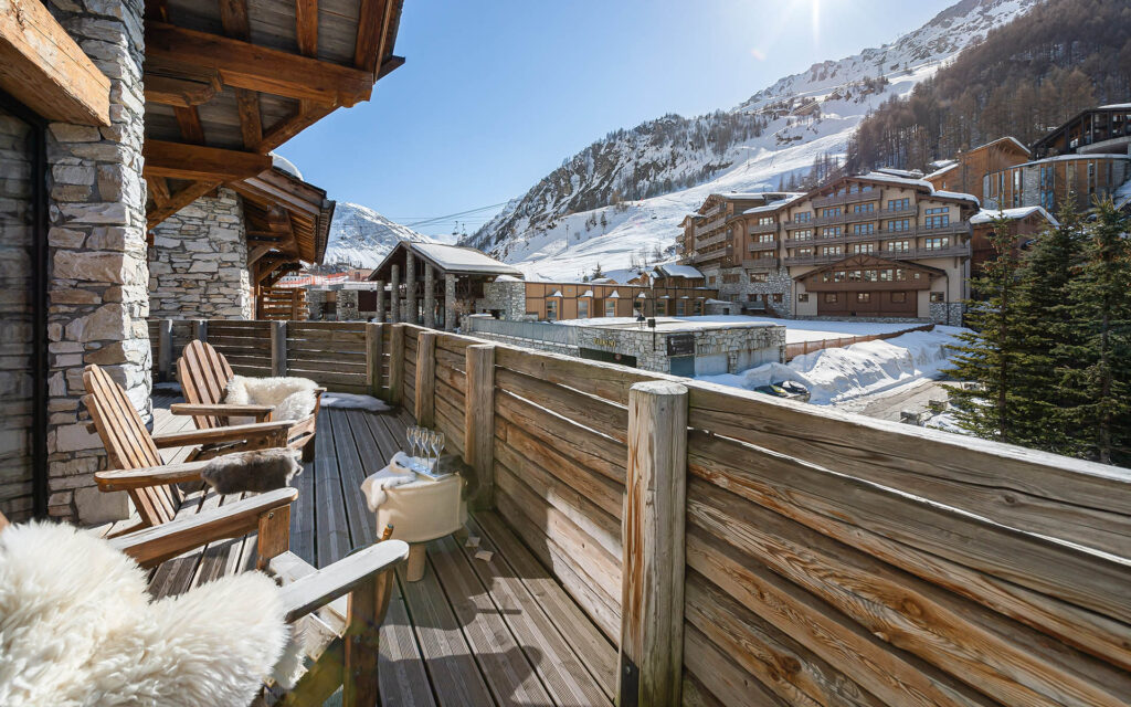 Chalet Face Location chalets Covarel Val dIsere Alpes France – terasse 