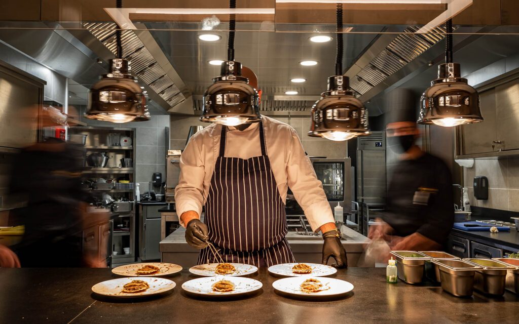Chef and Team Restaurant and Bar Area Located in Sud Resort Ultima Courchevel Belvedere