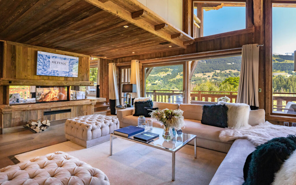 Open Living Space Connecting to Outdoor Balconies Kitchen   Dining Room Ultima Megeve