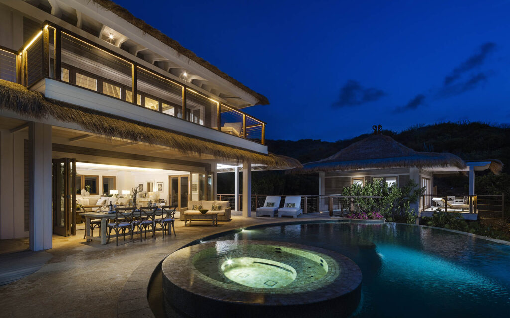 beach villa evening