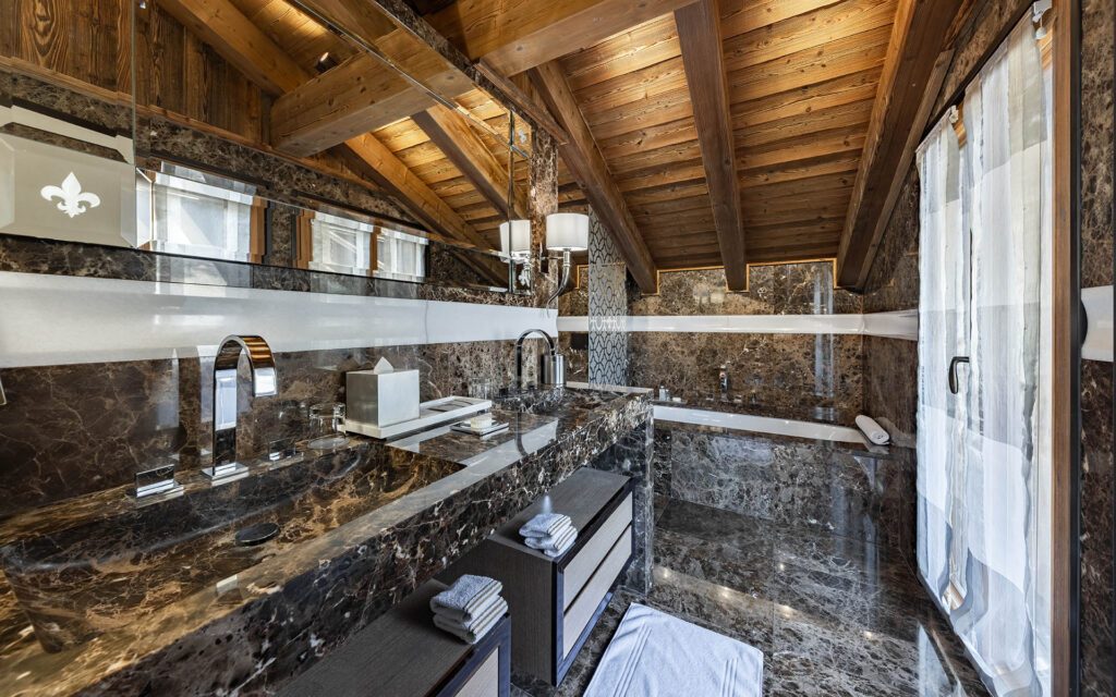 Marbled Bathroom Two Bedroom Residence Ultima Gstaad