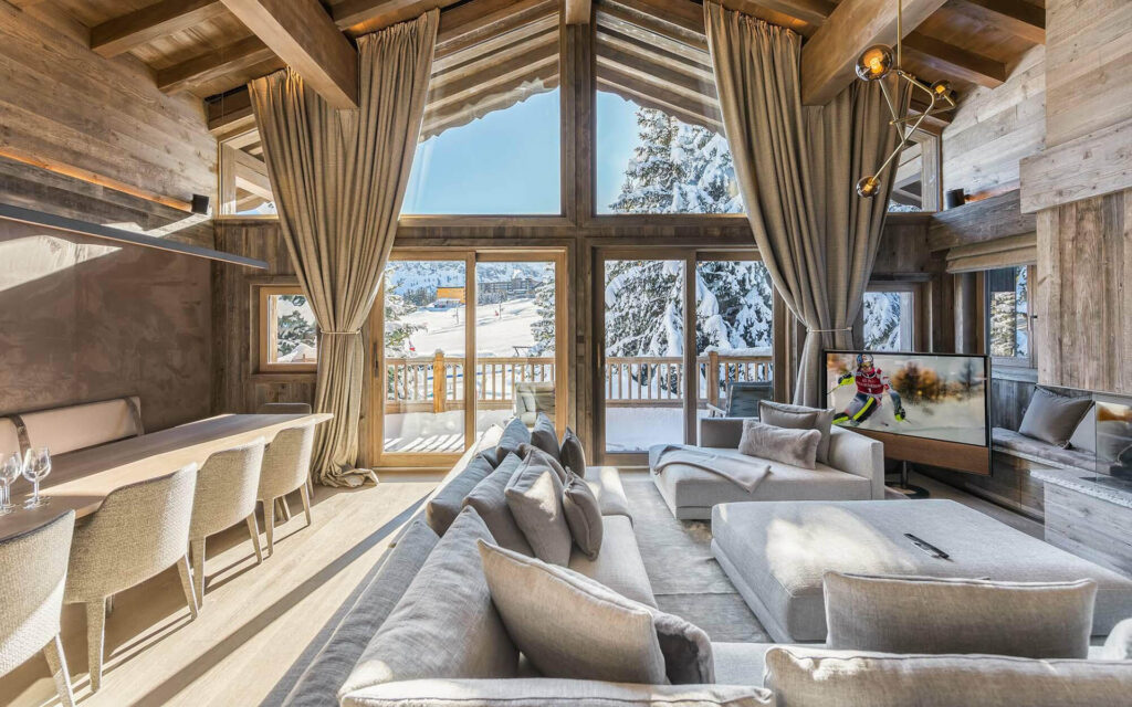 Chalet Bellarossa luxury ski chalet Couchevel living room
