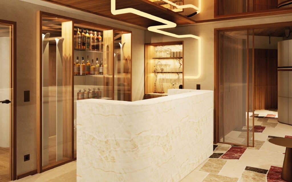 Chalet des Legendes Val d'Isere Render Bar