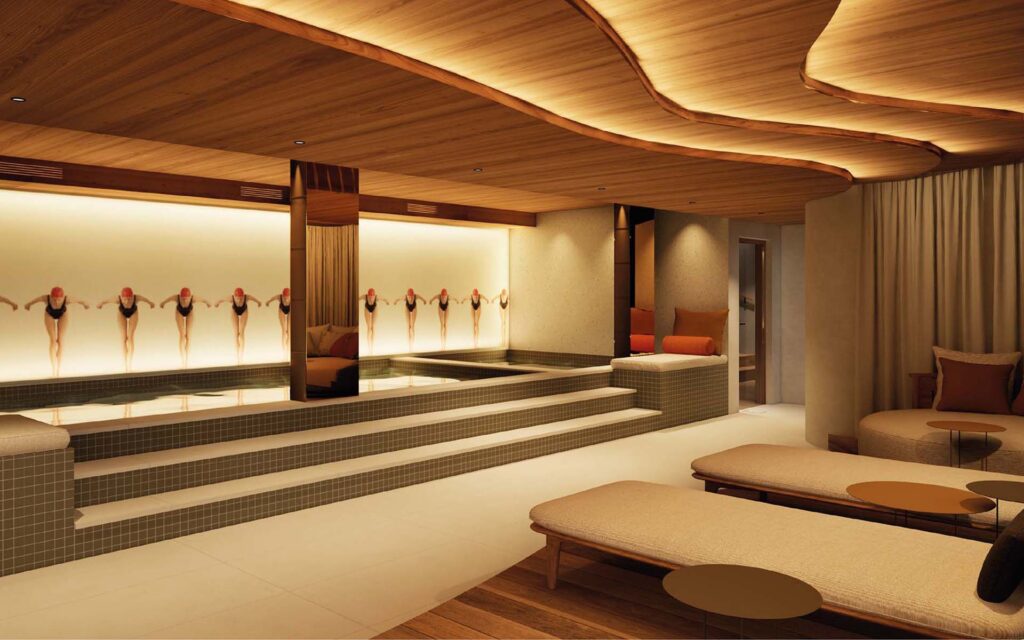 Chalet des Legendes Val d'Isere Render Swimming Pool